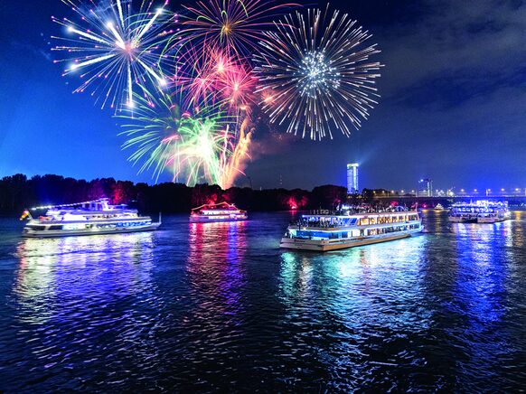 Feuerwerk über dem Rhein