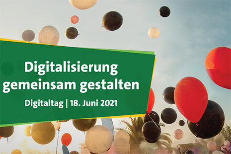 Logotipo del Día Digital 2021 con globos de colores