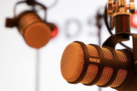 Gros plan sur deux microphones