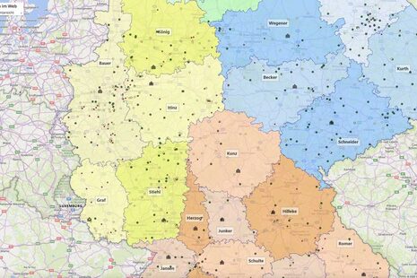 Une carte de l'Allemagne