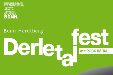 Yeşil zeminli posterde Rock im Tal ile Derletalfest yazısı yer almaktadır.