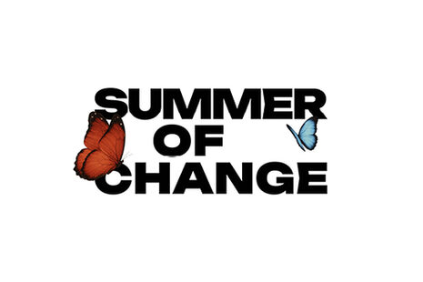 Il logo del Festival Summer of Change di Bonn con le farfalle.